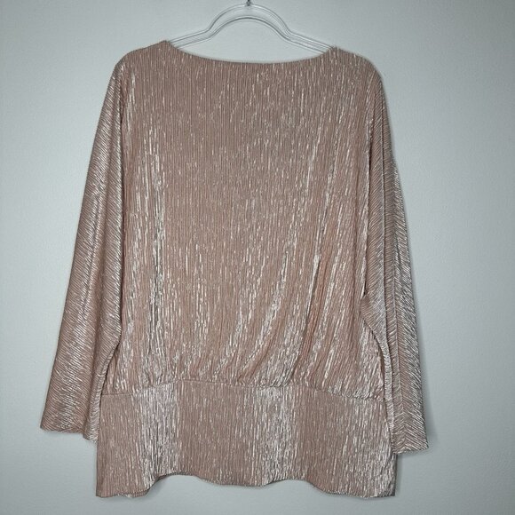 Chicos Blouse 2XL Pink Velvet Ribbed - Picture 2 of 11